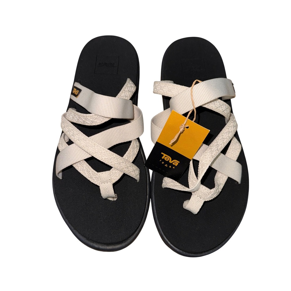 NEW Teva Voya Zillesa Womens 6 Sandals Mahani White Swan Strappy Slide 1117032